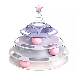 Іграшка Taotaopets 078811 для кота інтелектуальної 3-рівня вежі 25*25*25,5 см фіолетовий