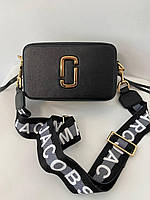 Женская сумочка, клатч отличное качество Чорна Золоте Лого Сірий Ремінь 20x12x7