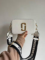Женская сумочка, клатч отличное качество Біла Золоте Лого сірий ремінь 20x12x7