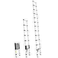 Драбина INTERTOOL LT-3038 з алюмінію, телескопічна 12 сход., 3,78 м, 150 кг, фото 3