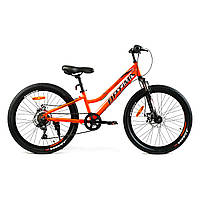 Спортивний велосипед 24" дюймів (рама 11", Shimano 21 швидкість, складання 75%) Corso Optima TM-24215 Помаранчевий