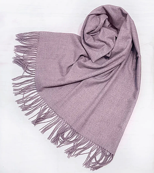 Теплий кашеміровий шарф палантин Саллі 180*65 см бузковий однотонний, фото 2