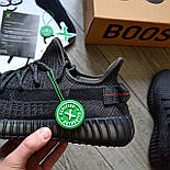 Чоловічі кросівки Adidas Yeezy Boost 350 літні весна-осінь-літо рефлективні чорні легкі. Фото наживо. ТОП, фото 9