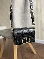 Женская сумочка, клатч отличное качество Christian Dior Mini Black Reptile