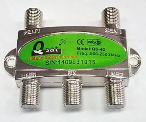 Розгалужувач супутникового сигналу DISEqC Qsat QS-4D