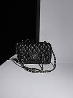 Женская сумочка, клатч отличное качество Chanel 1.55 Black/Silver 21 х 14 х 7 см