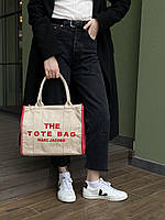 Женская сумочка, клатч отличное качество Marc Jacobs Medium Tote Bag Beige/Pink