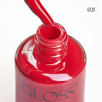 Лак для ногтей красный Lacquer Nail Polish GLOSS 021, 11 мл
