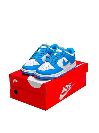 Жіночі кросівки Nike SB Dunk Low PRM White Blue Yellow Кеди Найк СБ Данк Лоу білі низькі шкіра демісезон, фото 1