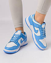 Жіночі кросівки Nike SB Dunk Low PRM White Blue Yellow Кеди Найк СБ Данк Лоу білі низькі шкіра демісезон, фото 4