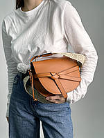 Женская сумочка, клатч отличное качество Loewe Gate Small leather and Jacquard Shoulder Bag Brown 22 х 18 х