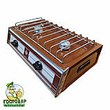 Настільна двонфорочна туристична газова плита Брест що працює на природному та балонному газі, фото 2