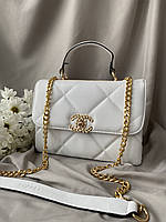 Женская сумочка, клатч отличное качество Chanel White 26x20x12