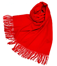 Теплий кашеміровий шарф палантин Саллі 180*65 см червоний однотонний, фото 3
