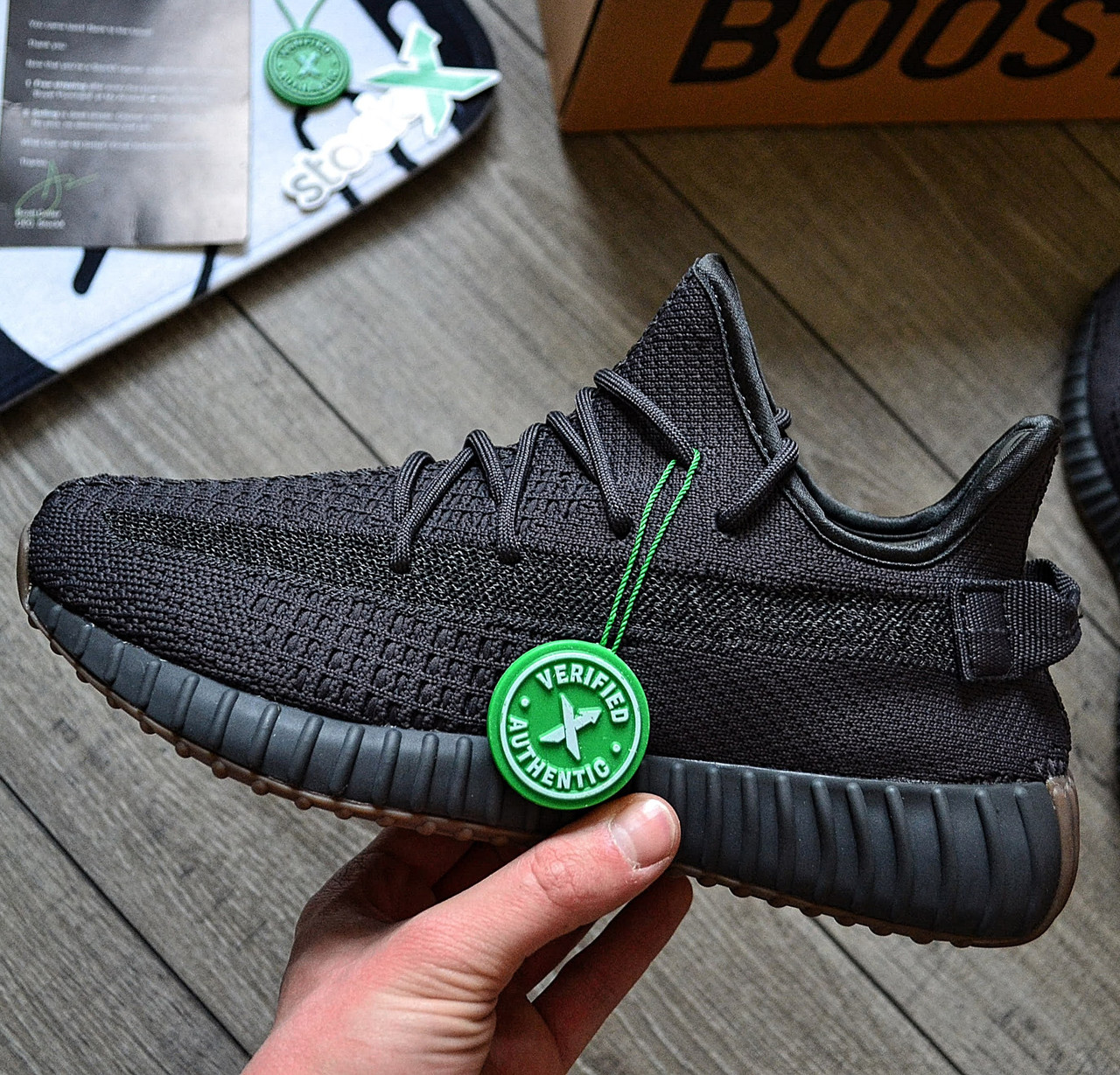 Чоловічі кросівки Adidas Yeezy Boost 350 Cinder літні весна-осінь-літо легкі чорні. Фото наживо. ТОП, фото 1
