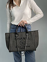 Женская сумочка, клатч отличное качество Chanel Deauville Large Shopping Bag Emerald Отличное качество