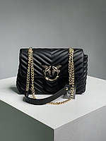 Женская сумочка, клатч отличное качество Pinko Lady Love Bag Puff v Quilt Black Gold 24 x 16 x 8 см