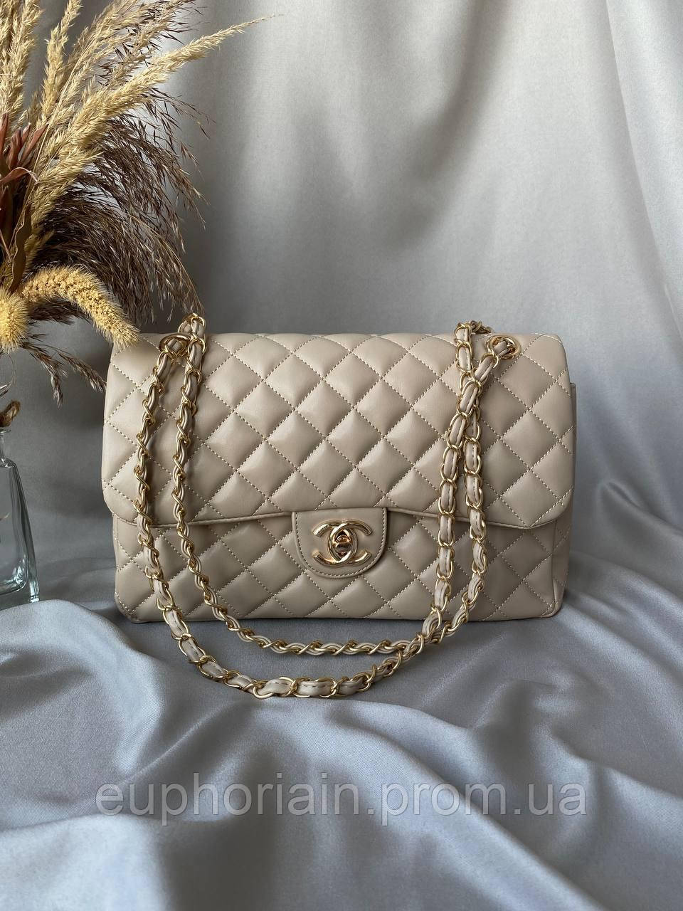 Женская сумочка, клатч отличное качество Chanel Beige 30x18x8 - фото 1 - id-p2077811713