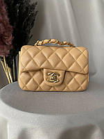 Женская сумочка, клатч отличное качество Chanel Mini Beige 16x10x6