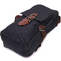 Необычная плечевая сумка для мужчин из плотного текстиля Vintage 22187 Черный Отличное качество