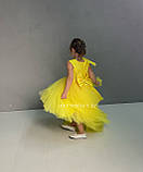Жовта святкова сукня зі зйомним шлейфом на дівчинку костюм Сонечко, Курчатко, Качечка, Кульбаба, фото 2