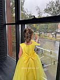 Жовта святкова сукня зі зйомним шлейфом на дівчинку костюм Сонечко, Курчатко, Качечка, Кульбаба, фото 3