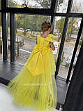 Жовта святкова сукня зі зйомним шлейфом на дівчинку костюм Сонечко, Курчатко, Качечка, Кульбаба, фото 5