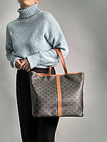 Женская сумочка, клатч отличное качество Celine Medium Cabas In Triomphe Canvas Tan 45 x 31 x 17 см