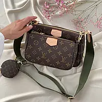 Женская сумочка, клатч отличное качество LV Multi Pochette Brown/Khaki