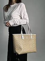 Женская сумочка, клатч отличное качество Coach Reversible Signature City Tote Chalk/Light Khaki 45 x 28 x 15