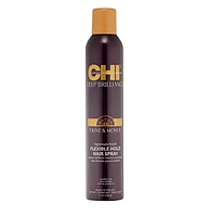 Лак для волос Chi Deep Brilliance Olive & Monoi Op FlexHold гибкой фиксации, 284 мл