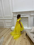 Жовта святкова сукня зі зйомним шлейфом на дівчинку костюм Сонечко, Курчатко, Качечка, Кульбаба, фото 10
