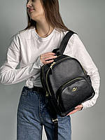 Женская сумочка, клатч отличное качество Coach Mini Court Black Pebbled Leather Shoulder Backpack Bag