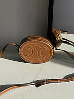 Женская сумочка, клатч отличное качество Celine Oval Bag Cuir Triomphe in Smooth Calfskin Tan 17 x 13 x 7 см