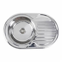 Кухонна мийка з нержавіючої сталі 08 мм Platinum 7750 polish, фото 4