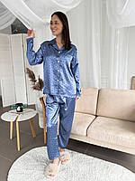 Пижама женская шелковая рубашка и штаны разм.M-2XL