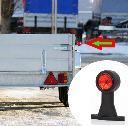 Ліхтар габаритний LED 12-24 В (ріг прямий) FT-009 B 1 ШТ