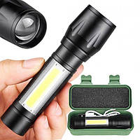 LED Ліхтарик акумуляторний ударостійкий з футляром WT-030