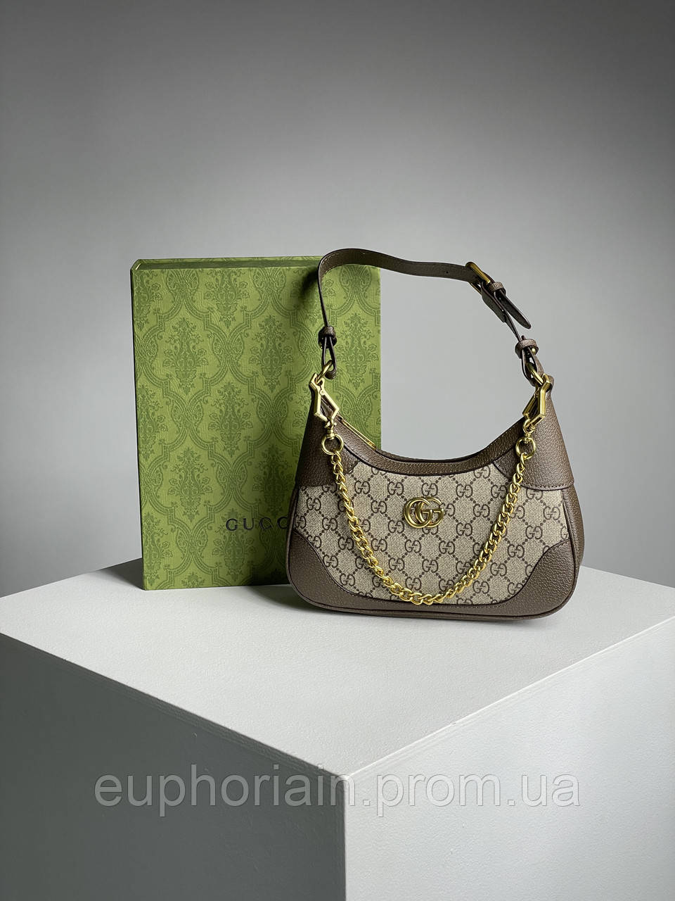 Женская сумочка, клатч отличное качество Gucci Aphrodite Small Shoulder Bag Grey 25 x 13 x 7 см Отличное - фото 1 - id-p2077814485