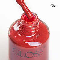 Лак для нігтів червоний Lacquer Nail Polish GLOSS 026, 11 мл