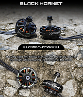 Безколекторний мотор Foxeer Black Hornet 2806.5 1350KV 4-6S двигун для FPV дрону Орігінал