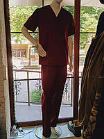 Костюм медичний універсальний з коротким рукавом бордо