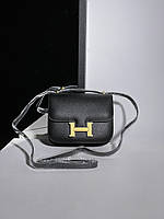 Женская сумочка, клатч отличное качество Hermes Constance 18 Epsom Calf Black 18.5 х 14 х 5.5 см