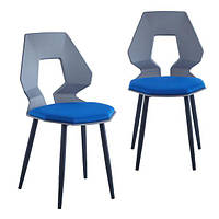 Стульчики стулья 2шт дизайнерские для дома кухни гостиной серый с синим TR75 Германия