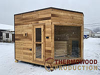Баня 3,8х2,4м каркасно щитовая Gartensauna-26 от Thermowood Production
