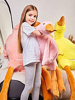 Огромная плюшевая игрушка антистресс для детей Гусь 170 см Розовый