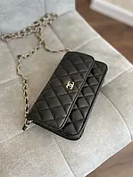 Женская сумочка, клатч отличное качество Chanel Mini black 19/13/5