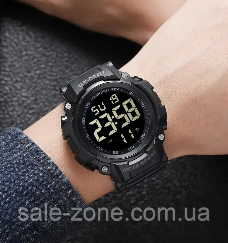 Спортивные наручные часы Skmei 1886 (Черные с черным) - фото 5 - id-p2077849688
