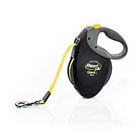 Повідець-рулетка Flexi New Neon для собак, з тросом, розмір S 5 м/12 кг (жовтий)