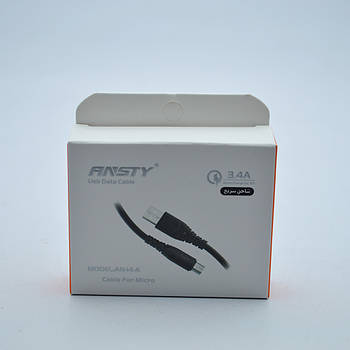 Кабель ANSTY AN-14-A Micro USB 3.4A 1M White